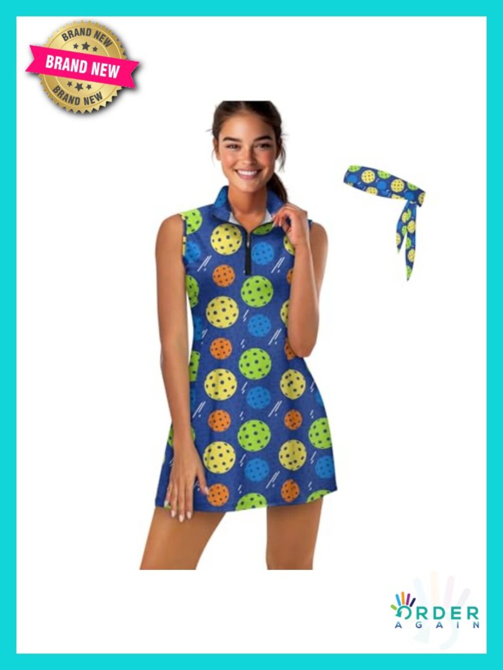 Sleeveless Golf Dress with Shorts Pockets 3-Piece Athletic Workout Set